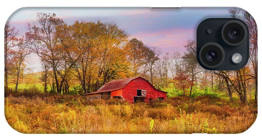 Barn iPhone Case featuring the photograph Red Barn at Dawn by Debra and Dave Vanderlaan
