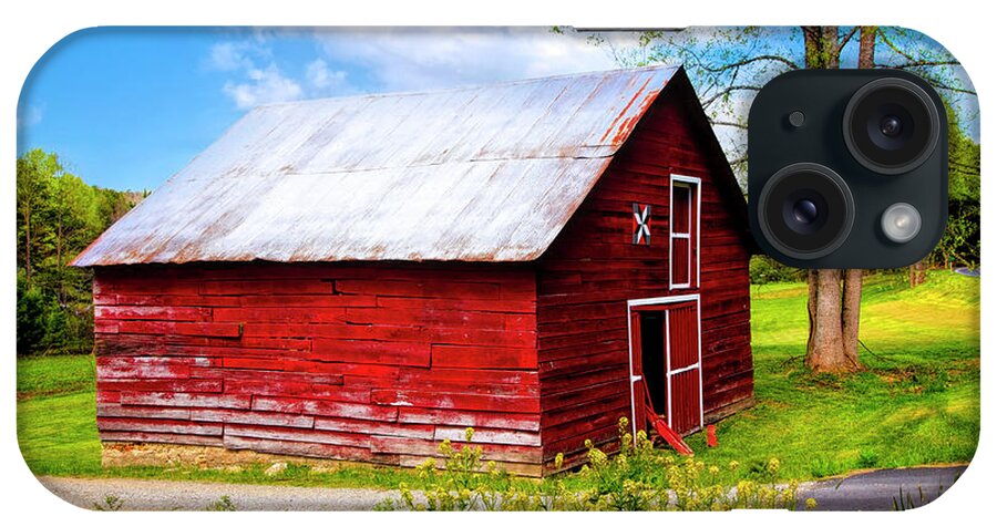 Barns iPhone Case featuring the photograph Red Barn in Wildflowers by Debra and Dave Vanderlaan