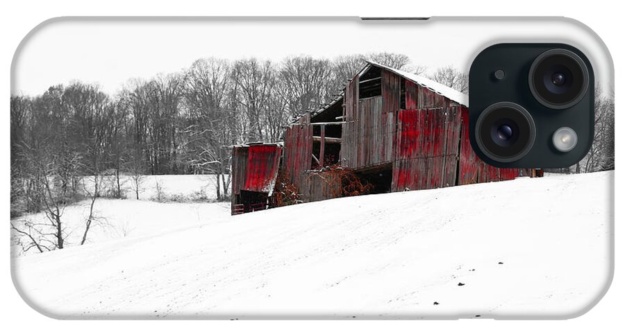 Barn iPhone Case featuring the photograph Red Barn Winter by Dale R Carlson