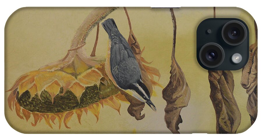 Warbler iPhone Case featuring the painting Red-breasted Nuthatch by Charles Owens
