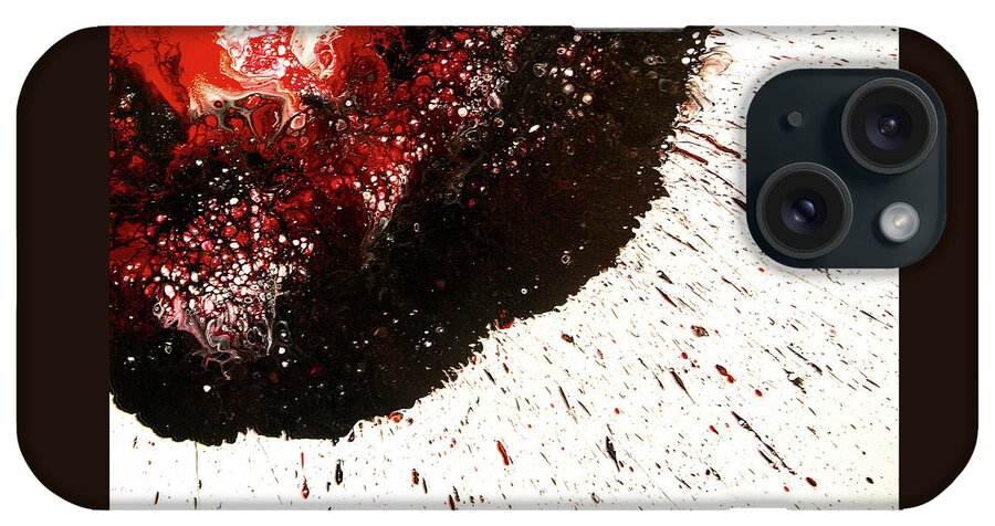 Red iPhone Case featuring the painting Red Explosion by Donna Manaraze