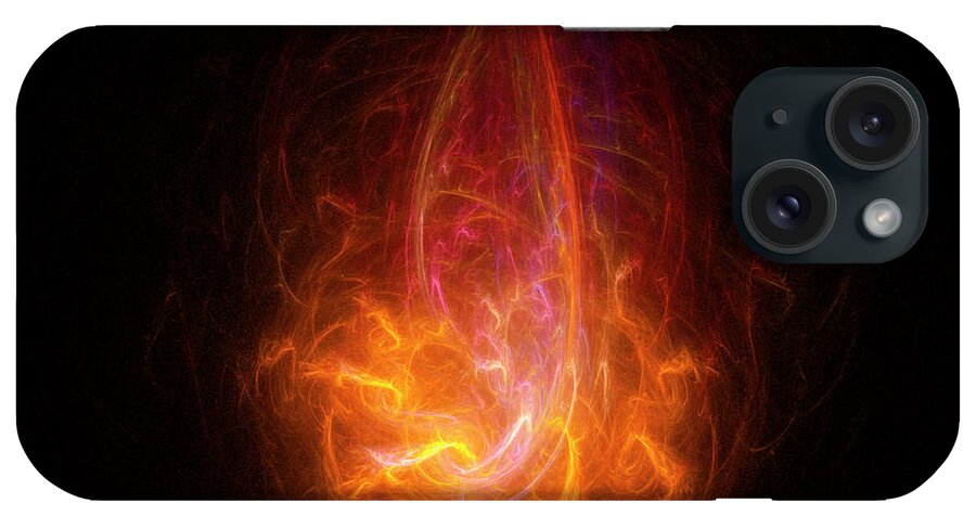Rick Drent iPhone Case featuring the digital art Red Flame by Rick Drent