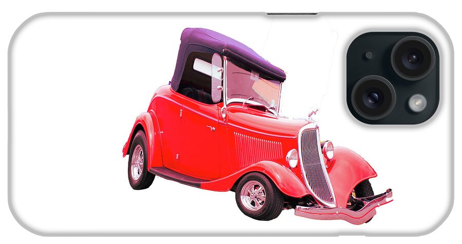 Wall Decor iPhone Case featuring the photograph Red Hot rod by Ron Roberts