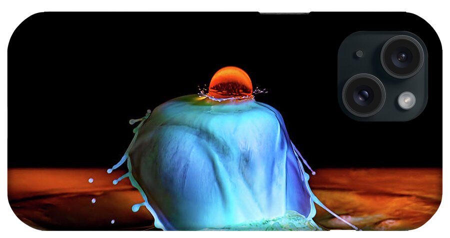 Water Drop Collision iPhone Case featuring the photograph Red Moon Over a Waterfall by Michael McKenney