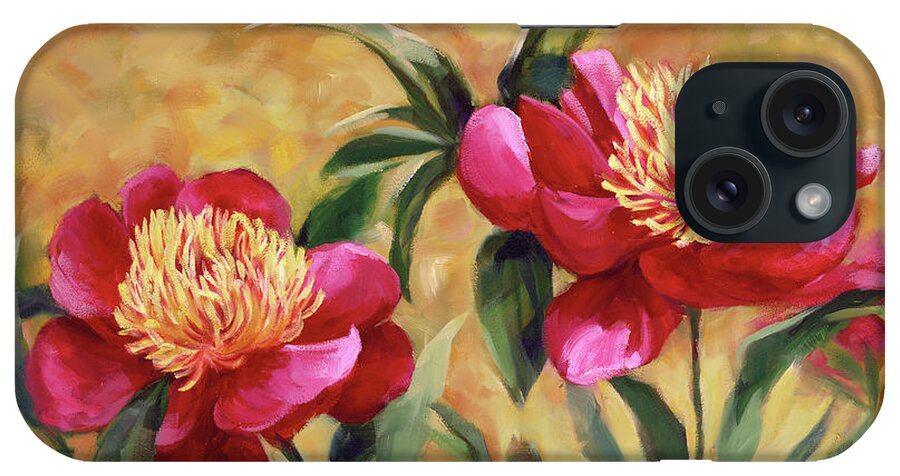 Botanicals iPhone Case featuring the painting Red Peonies II by Laurie Snow Hein