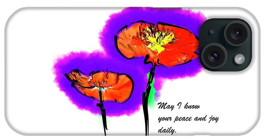 Prayer iPhone Case featuring the digital art Red Poppies by Kirt Tisdale