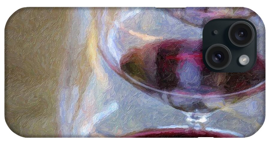 Red iPhone Case featuring the digital art Red, Red Wine by Carolyn Ann Ryan