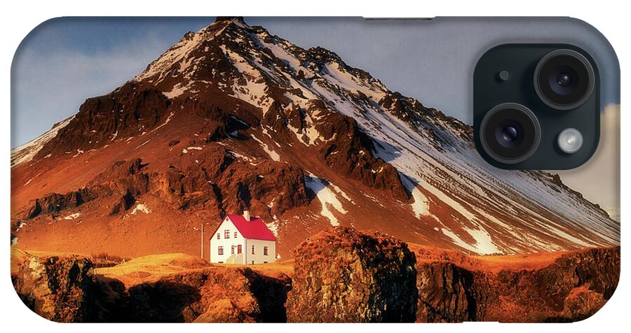 Iceland iPhone Case featuring the photograph Red roof house by Henry w Liu