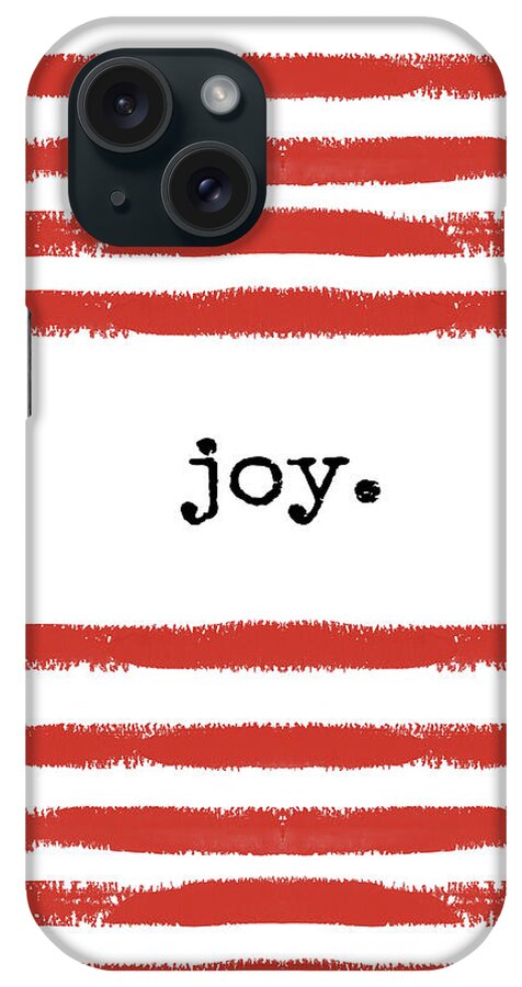 Christmas iPhone Case featuring the digital art Red Stripes Joy by Sylvia Cook