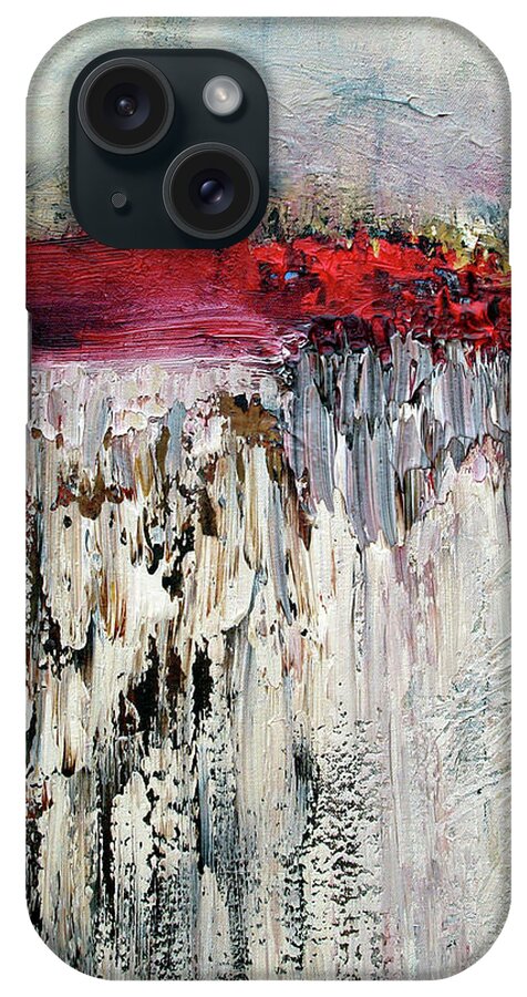 Abstract iPhone Case featuring the painting Red Two by Jim Stallings