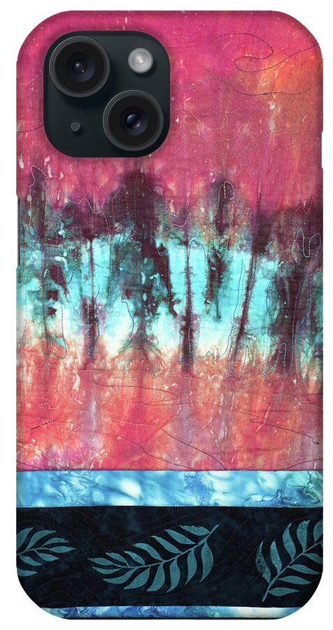 Fiber Art iPhone Case featuring the mixed media Reflections 2 by Vivian Aumond
