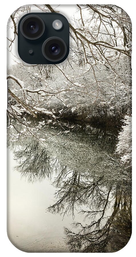 Blackwell Forest Preserve iPhone Case featuring the photograph Reflections of early spring snow in Portrait by Joni Eskridge