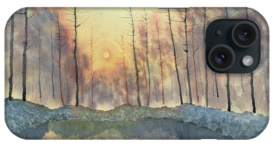 Watercolour iPhone Case featuring the painting Reflections of Sunrise by Glenn Marshall
