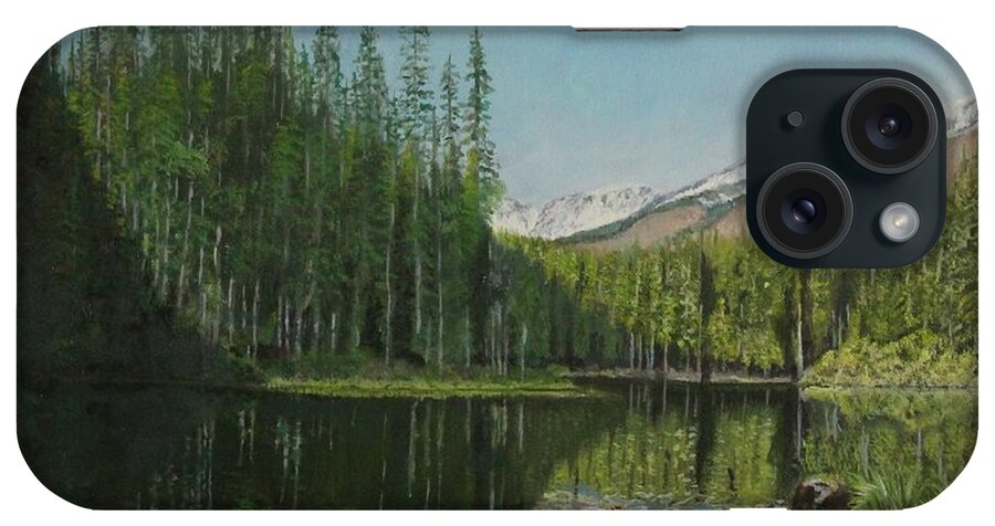 Lake iPhone Case featuring the painting Reflective Lake by Bob Williams