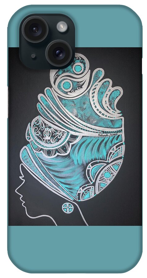 Woman iPhone Case featuring the painting Regal by Kalunda Janae Hilton