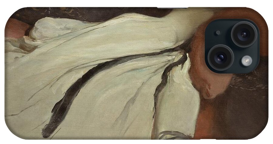 Vintage iPhone Case featuring the painting Repose 1895 John White Alexander by MotionAge Designs
