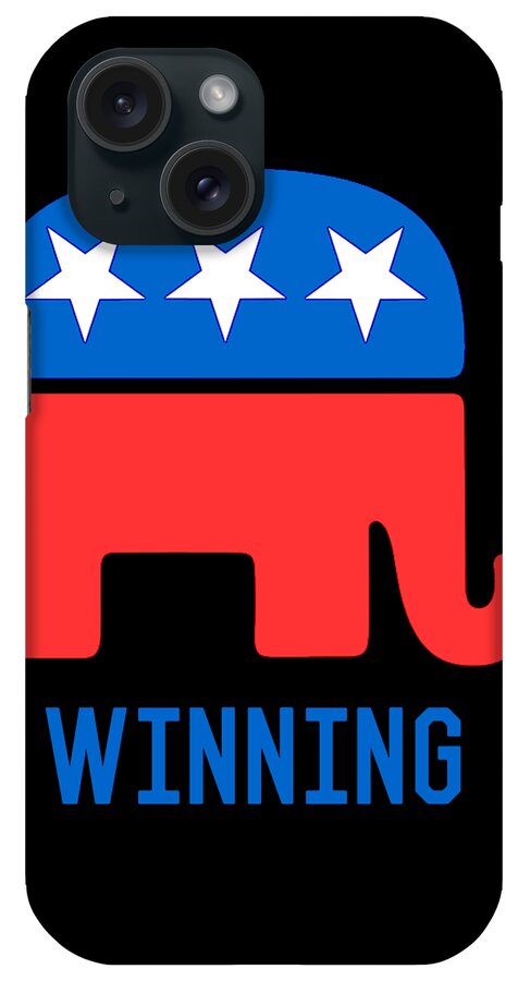 Cool iPhone Case featuring the digital art Republican GOP Elephant Winning by Flippin Sweet Gear