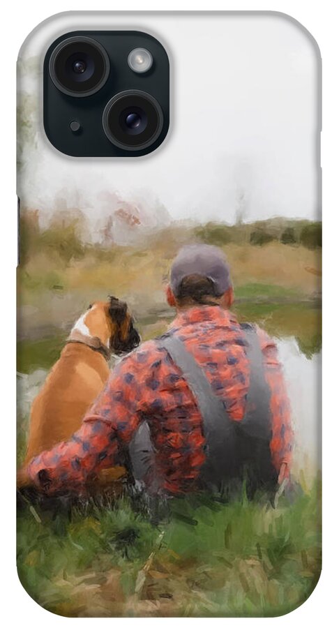 Pet iPhone Case featuring the painting Resting Together by Gary Arnold