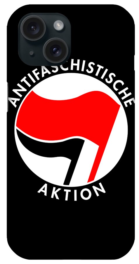 Funny iPhone Case featuring the digital art Retro Germany Antifaschistische Aktion Anti-Fascist by Flippin Sweet Gear