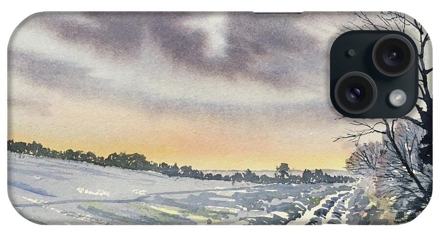 Watercolour iPhone Case featuring the painting Return to Rudston from Zig Zag Wood by Glenn Marshall
