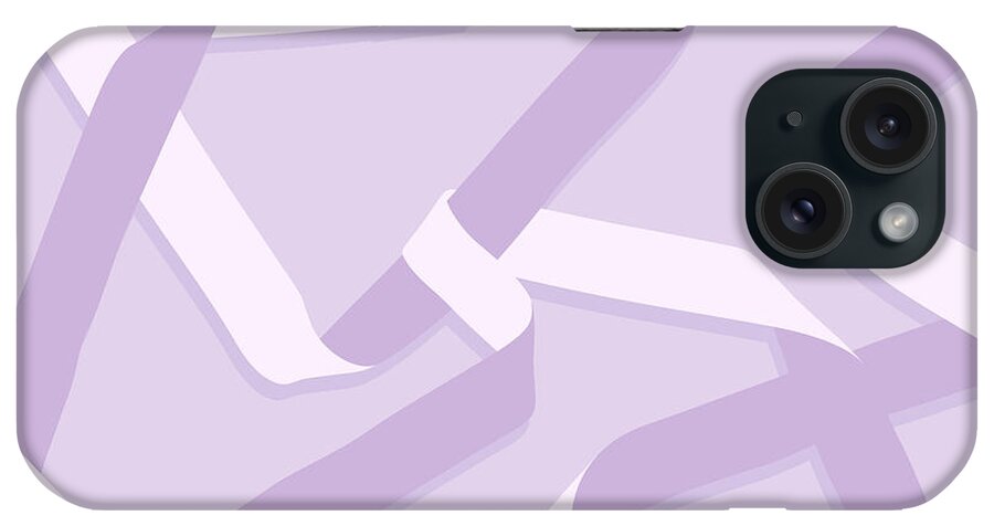 Nikita Coulombe iPhone Case featuring the painting Ribbon 12 in lavender by Nikita Coulombe