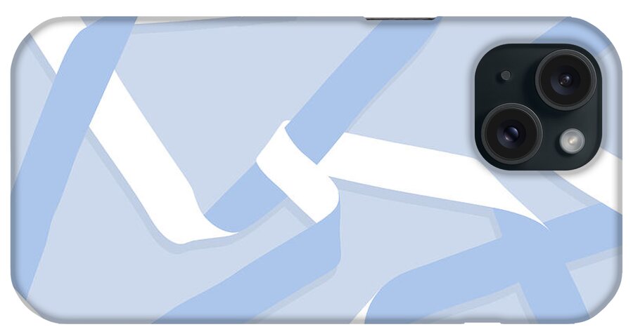 Nikita Coulombe iPhone Case featuring the painting Ribbon 12 in light blue by Nikita Coulombe