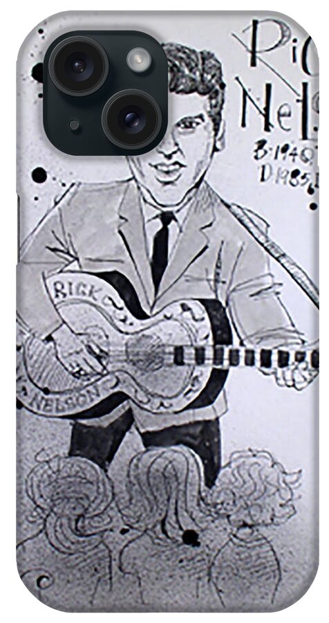  iPhone Case featuring the drawing Ricky Nelson by Phil Mckenney