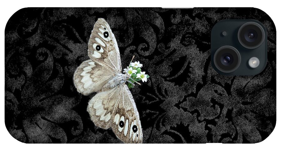 Butterfly iPhone Case featuring the mixed media Riding's Satyr Butterfly by Kae Cheatham