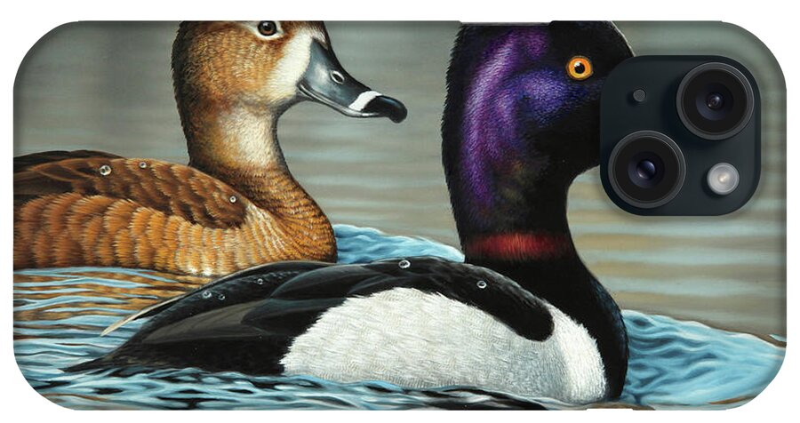 Ringnecked Ducks iPhone Case featuring the painting Ring-necked Ducks by Guy Crittenden