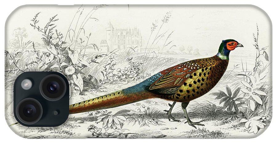 Ring-necked Pheasant iPhone Case featuring the mixed media Ring-necked Pheasant by World Art Collective