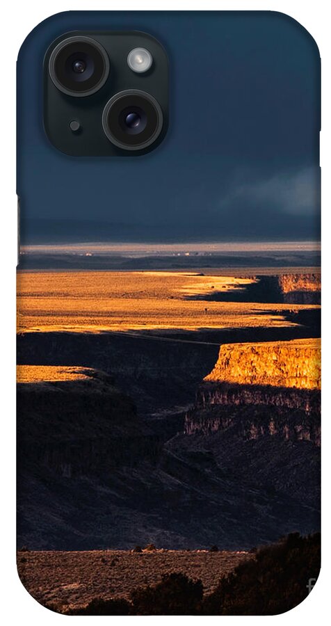  iPhone Case featuring the photograph Rio Grande Gorge Golden by Elijah Rael
