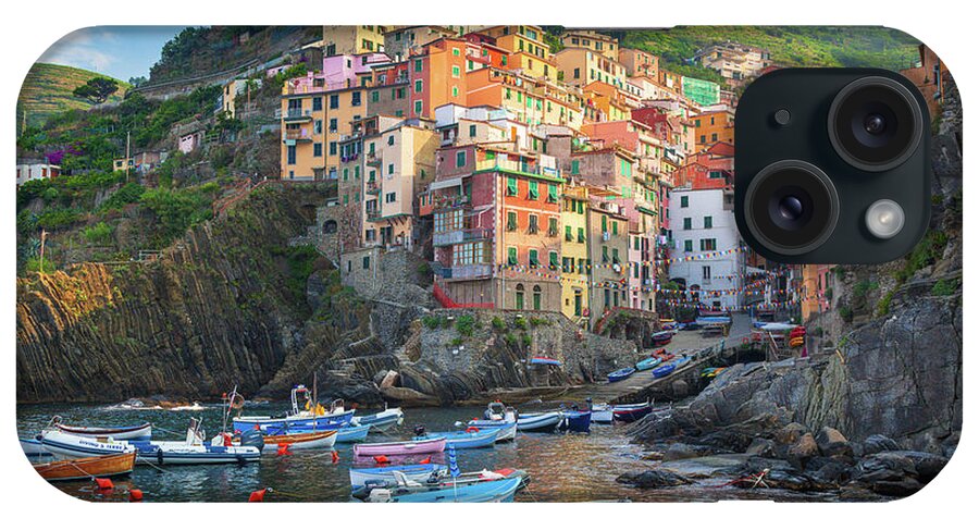 Cinque Terre iPhone Case featuring the photograph Riomaggiore Boats by Inge Johnsson