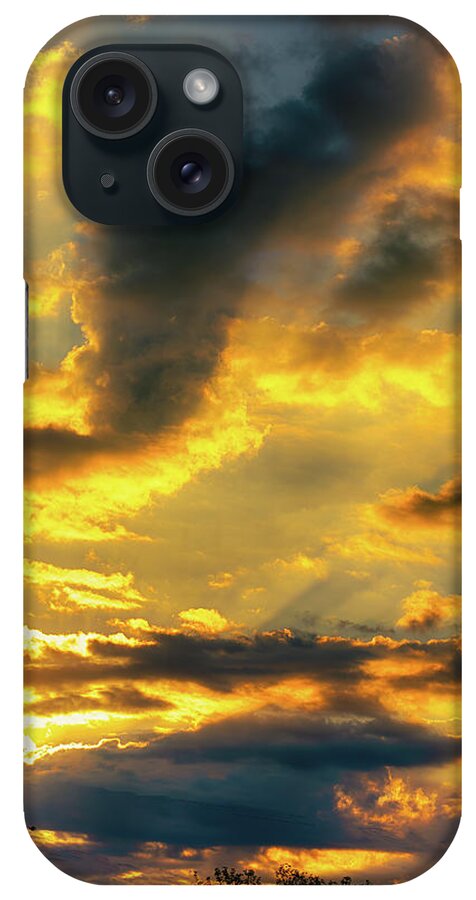 Casting Shadow iPhone Case featuring the photograph Rising Sun Bathes the Clouds in Golden Light by Charles Floyd