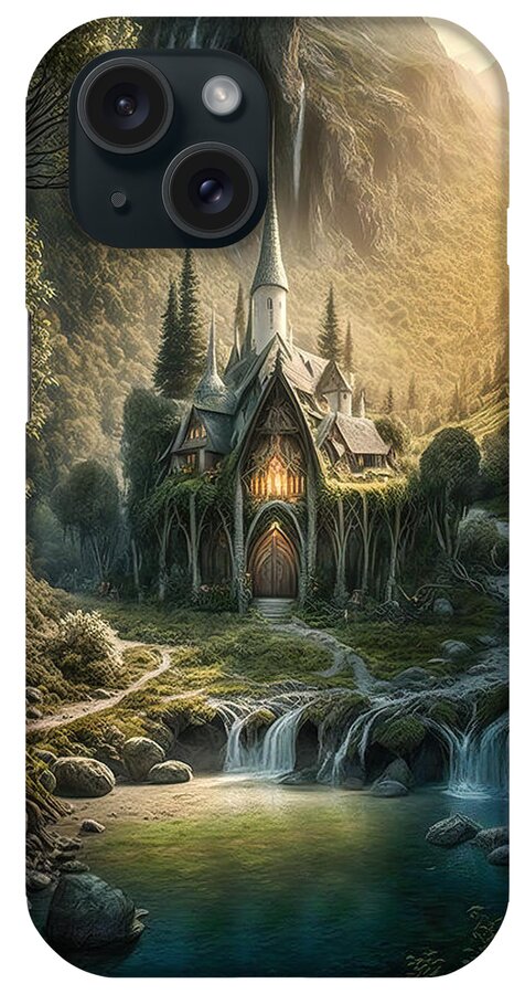 Rivendell Cottage iPhone Case featuring the digital art Rivendell Cottage by Wes and Dotty Weber