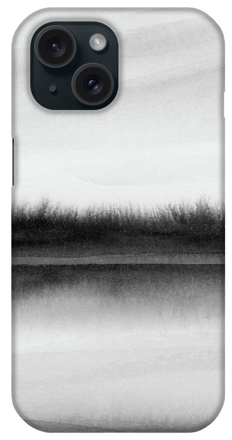 White iPhone Case featuring the painting River Reflection I by Rachel Elise