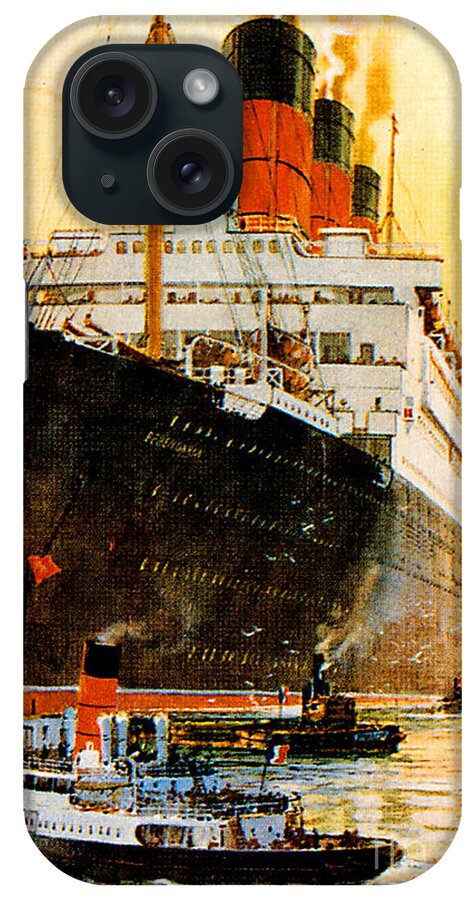Berengaria iPhone Case featuring the painting RMS Berengaria Postcard by Unknown