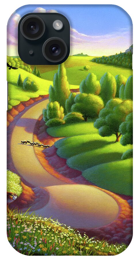 Rural Landscape iPhone Case featuring the painting Road Kill Alley by Robin Moline