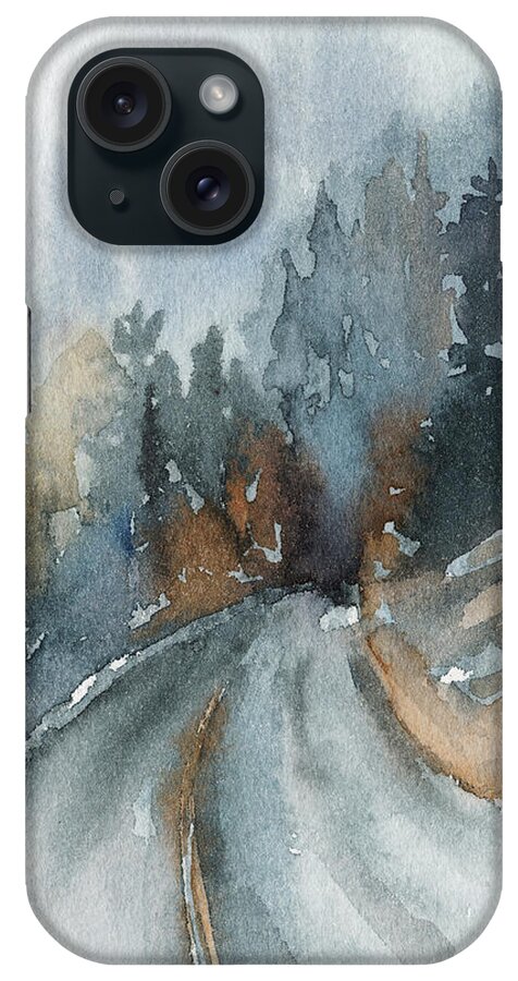 Winter iPhone Case featuring the painting Road Less Travelled by Ink Well