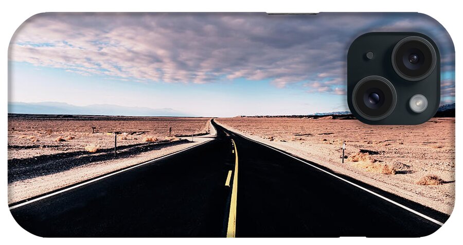 Landscape iPhone Case featuring the photograph Road through Death Valley by Mango Art