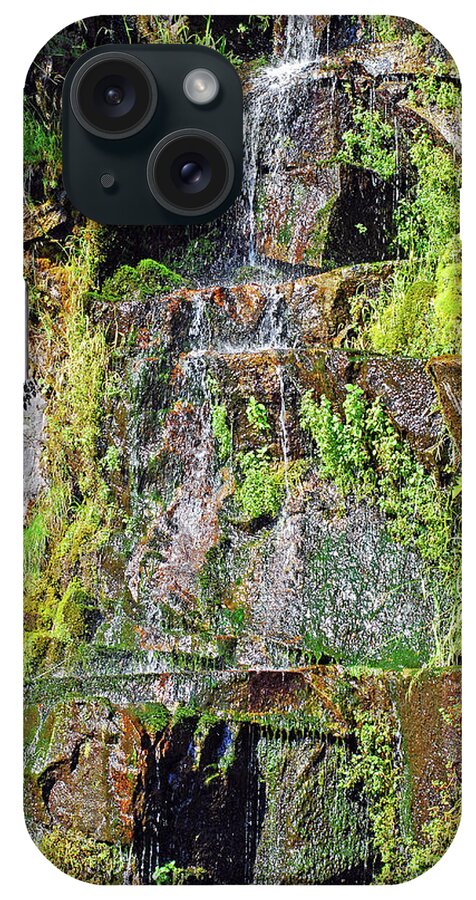 Waterfall iPhone Case featuring the photograph Roadside Waterfall. Mount Rainier National Park by Connie Fox