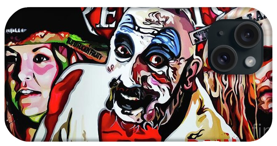 The Devil's Rejects iPhone Case featuring the painting Rob Zombie- Devil's Rejects by Victoria Glaittli