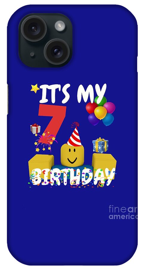 Roblox Noob Birthday Boy It's My 7th iPhone Case by Vacy Poligree - Pixels