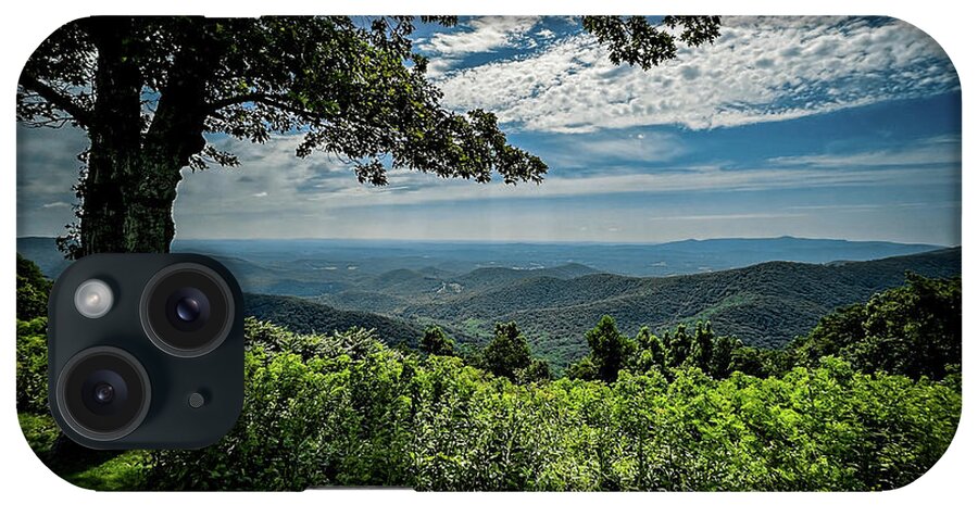 Blue Ridge Parkway iPhone Case featuring the photograph Rock Castle Gorge Overlook - HDR by Deb Beausoleil