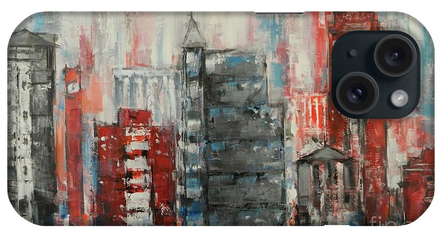 Cityscape iPhone Case featuring the painting Rock Me Raleigh by Dan Campbell