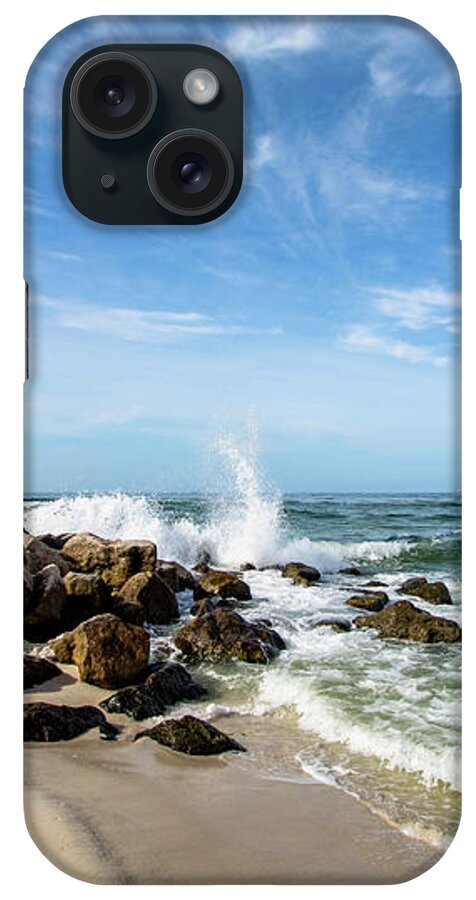 Rock iPhone Case featuring the photograph Rocky Beach on the Gulf Coast by Beachtown Views