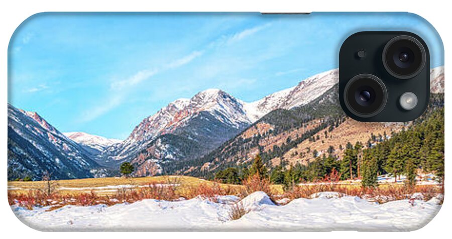 Rocky Mountain National Park iPhone Case featuring the photograph Rocky Mountain National Park Winter Panorama by Douglas Wielfaert