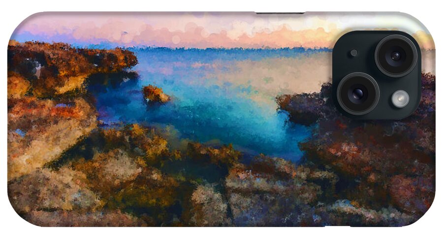  iPhone Case featuring the digital art Rocky Shore by Armin Sabanovic