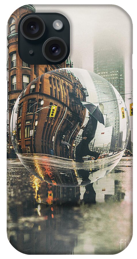 Abstract iPhone Case featuring the digital art Rolling in Rain by Phil Perkins