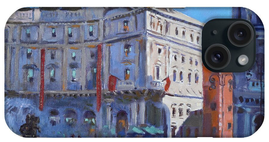 Rome iPhone Case featuring the painting Rome Piazza Republica by Ylli Haruni