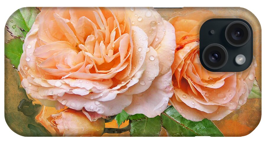 Roses iPhone Case featuring the mixed media Rose Delight by Morag Bates